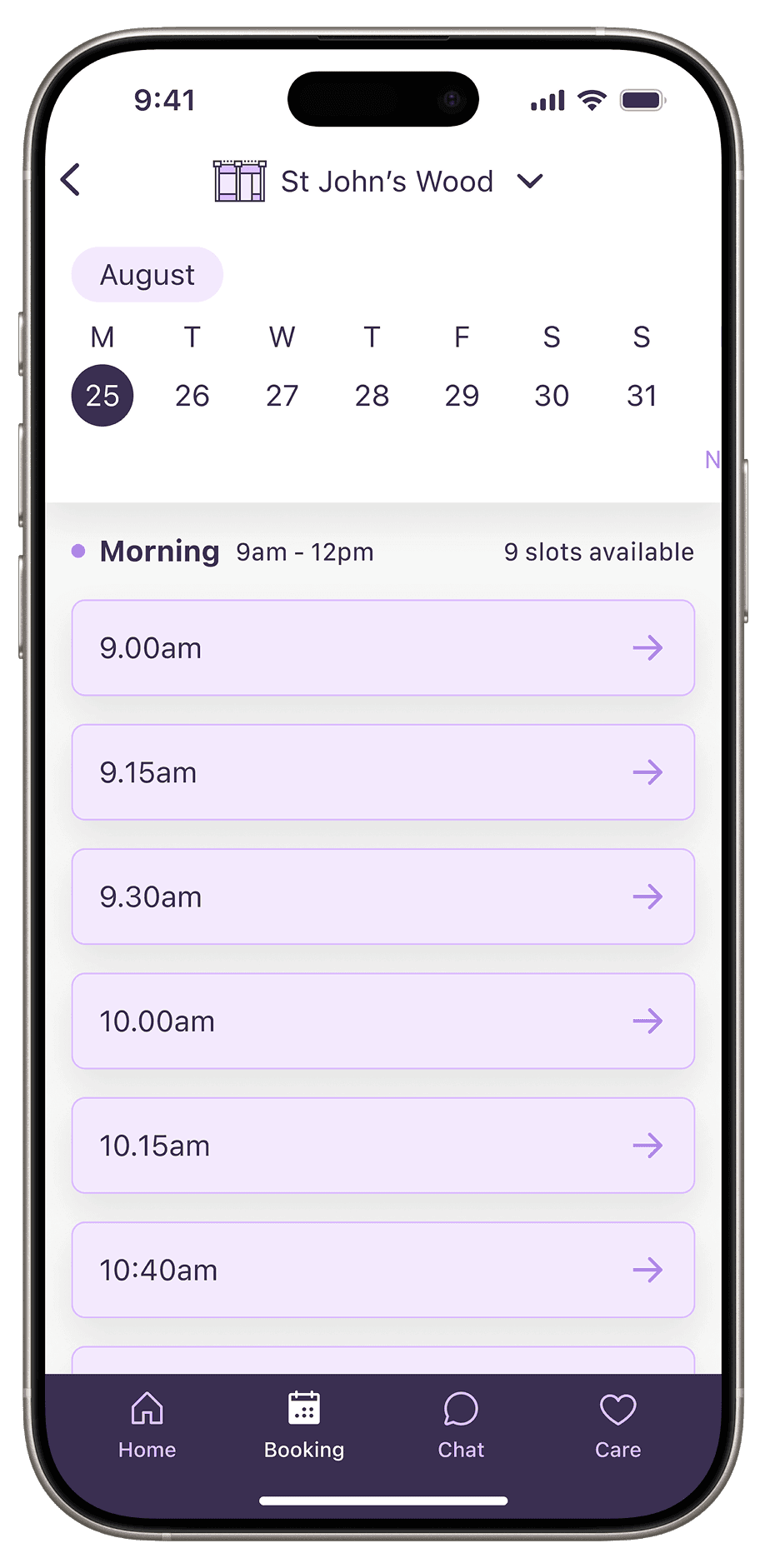 A mobile phone showing the Creature Comforts app